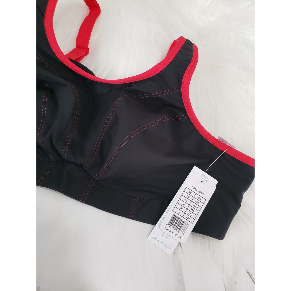 NEW‎  Goddess Women's 42D Sport Wireless Support Sports Bra GD6910 Black - Picture 3 of 4